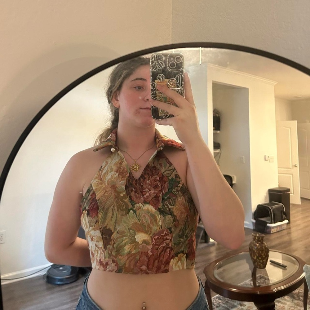 SHEIN Multicolor Floral Halter Top